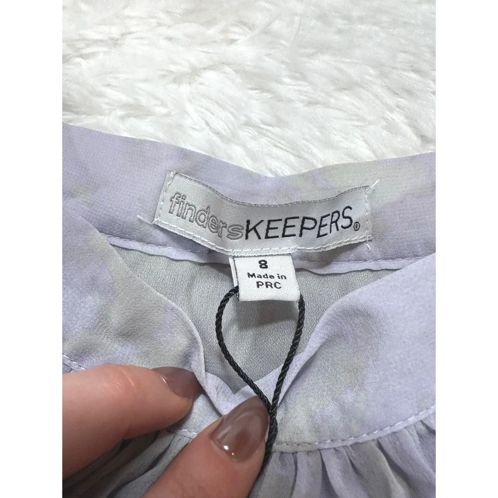 Finders Keepers Magic‎ Bus Skirt Lilac Splash Print Pleated Mini Skirt Size 8